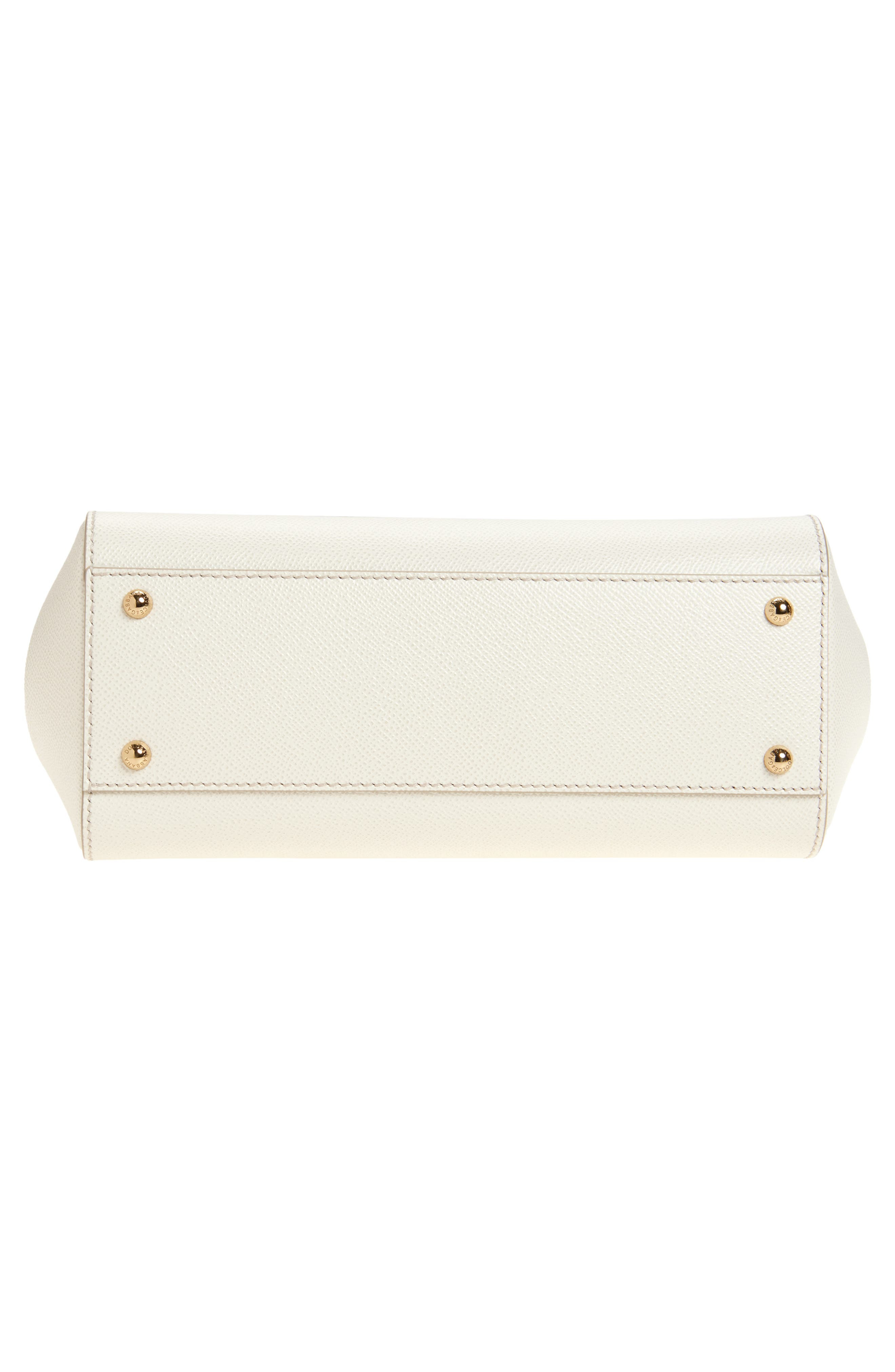 Dolce&Gabbana Sicily Leather Top Handle Bag in 80001 White at Nordstrom - 7