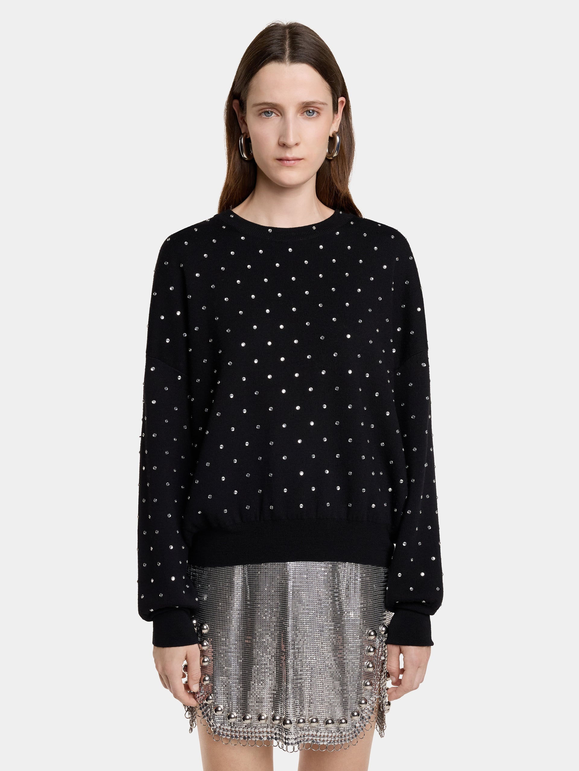 CRYSTALS EMBELLISHED BLACK JUMPER - 5