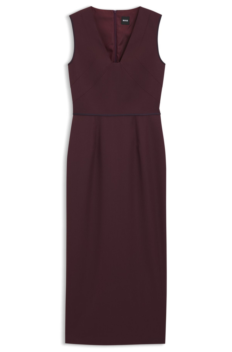 PIPED-WAISTBAND DRESS IN VIRGIN WOOL 1