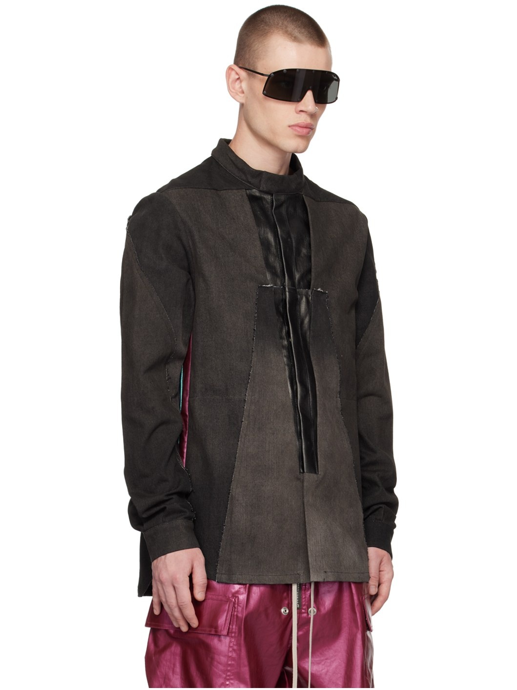 Brown Splintered Denim Jacket - 2