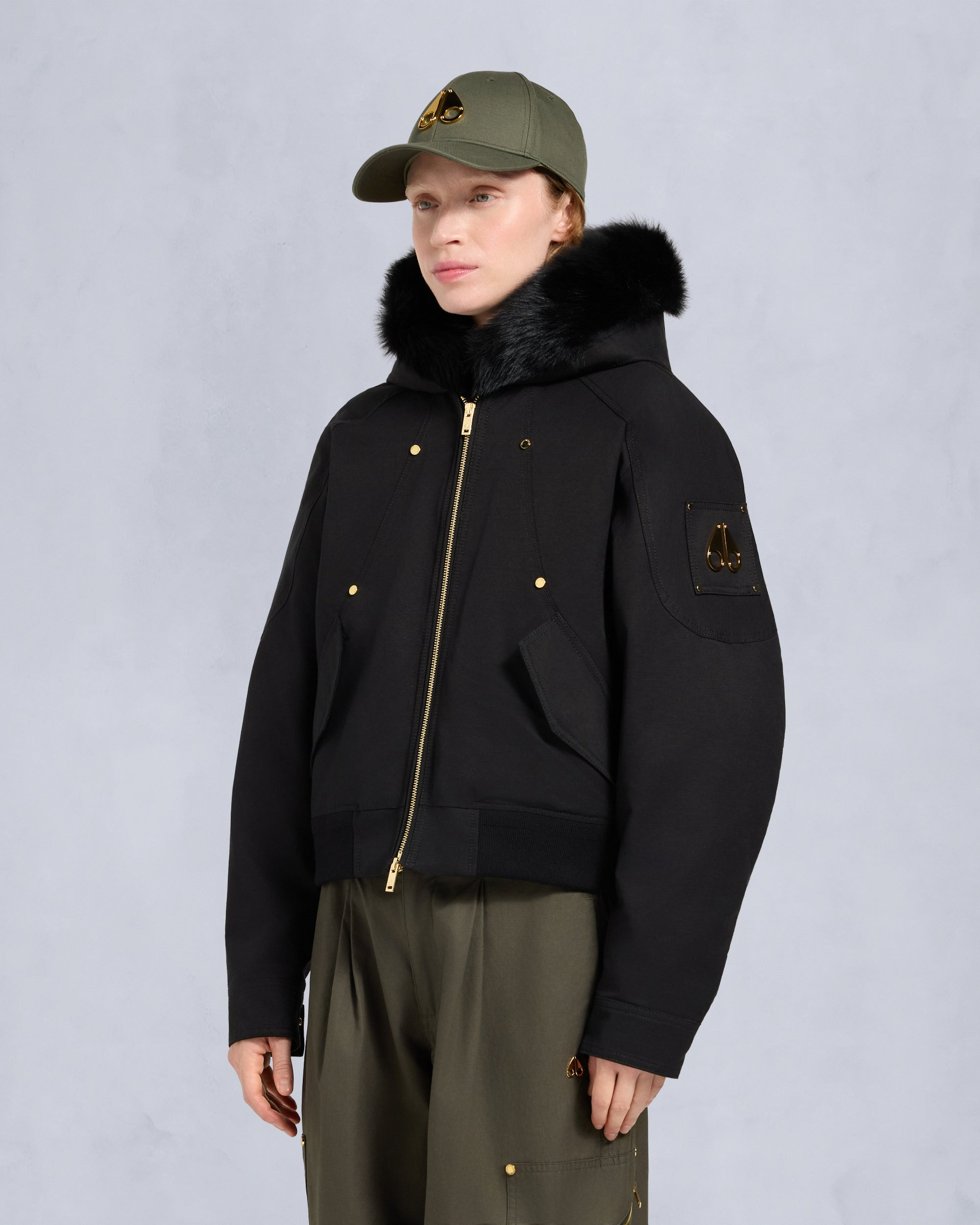GOLD SERIES LOGAN SHEARLING TRIM BOMBER JACKET - 3