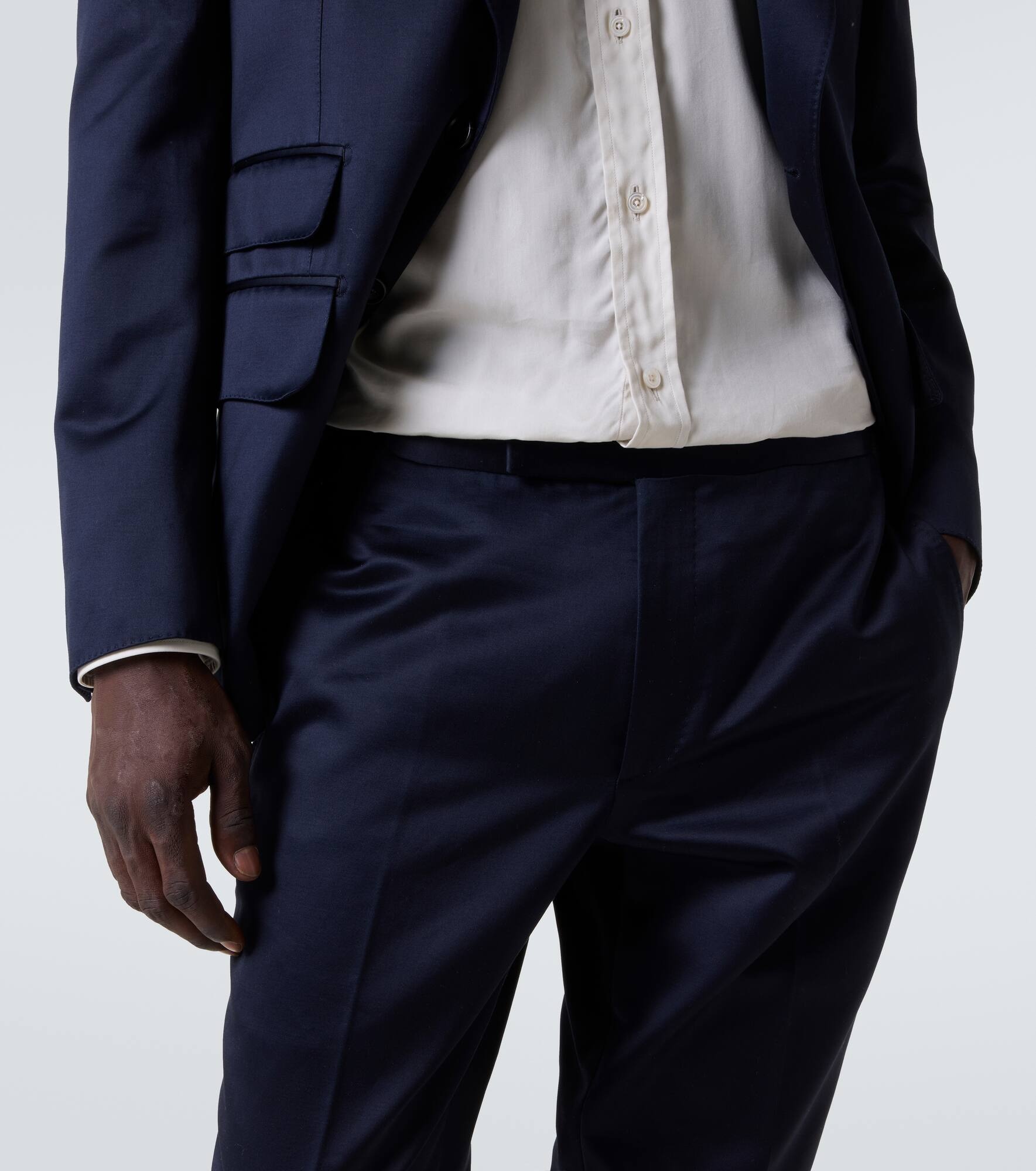 Shelton cotton satin suit pants - 5
