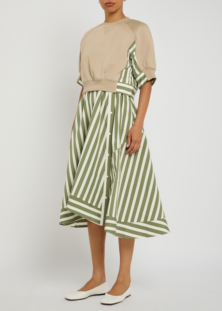 3.1 Phillip Lim Detachable-sweatshirt Striped Cotton Midi Dress - 2