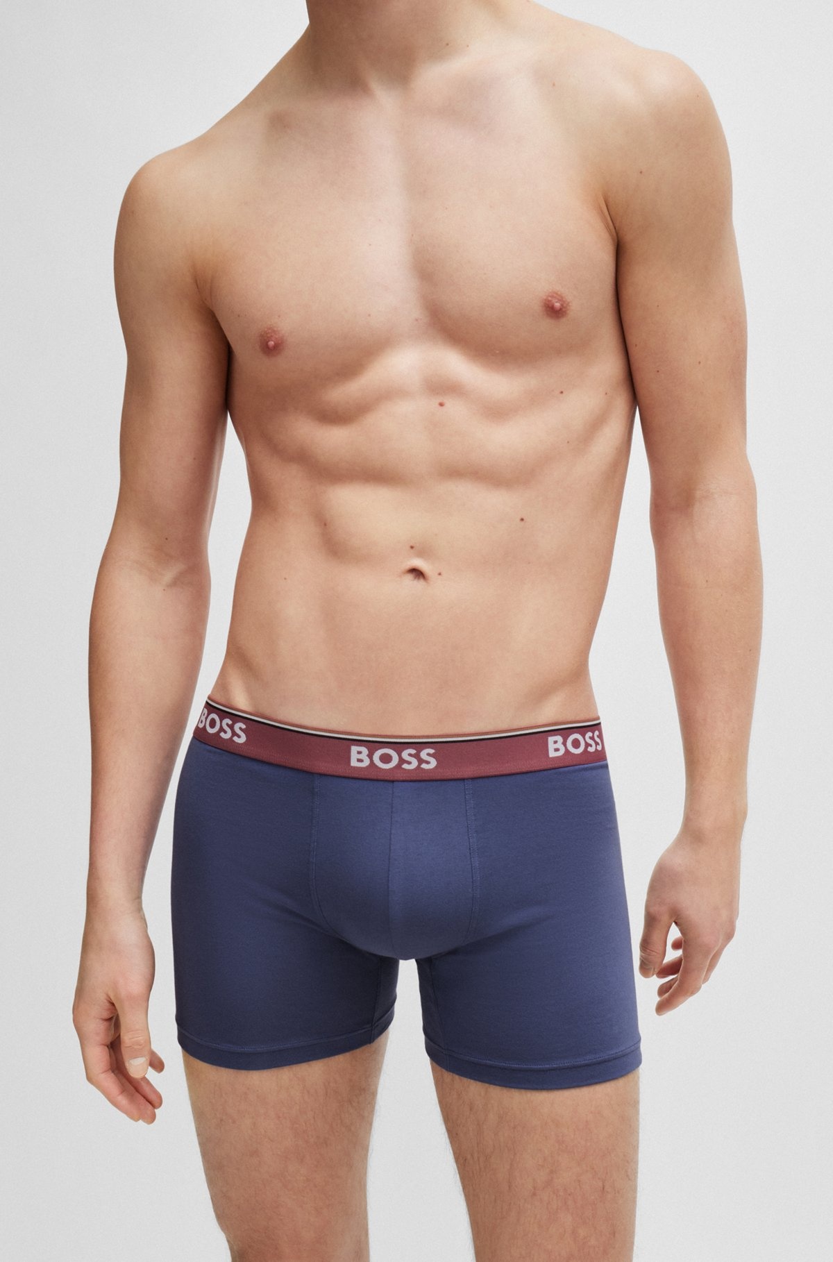 THREE-PACK OF STRETCH-COTTON BOXER BRIEFS WITH LOGO WAISTBANDS - 4