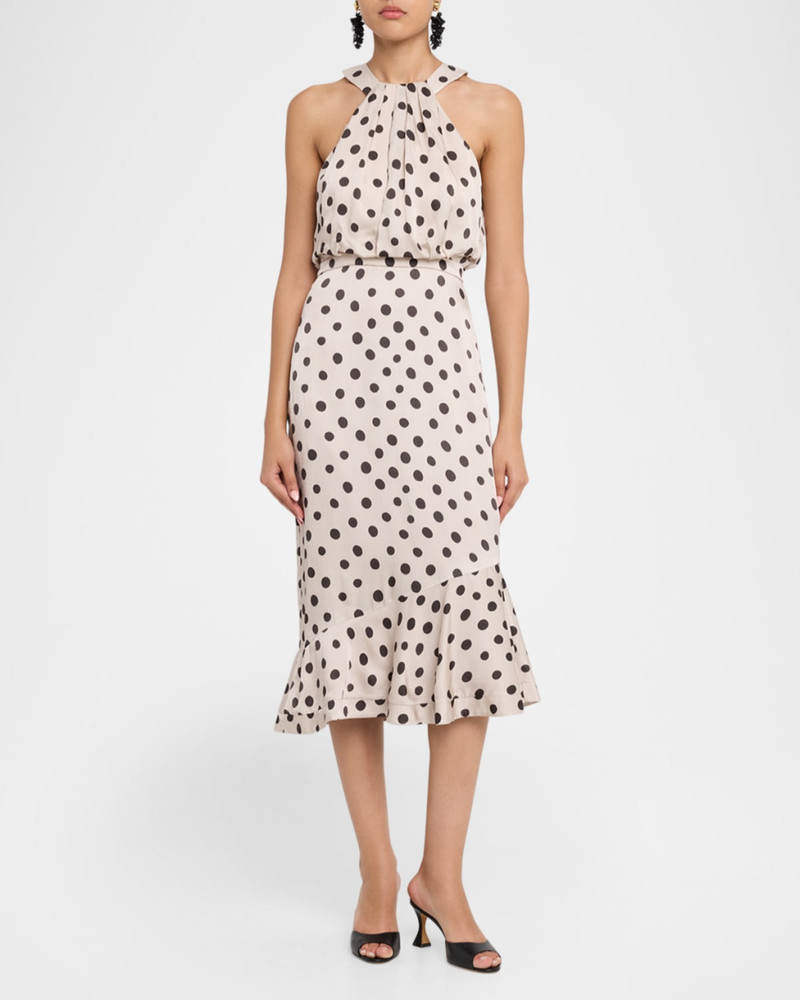 SALONI Ruby Polka-Dot Midi Dress outlook
