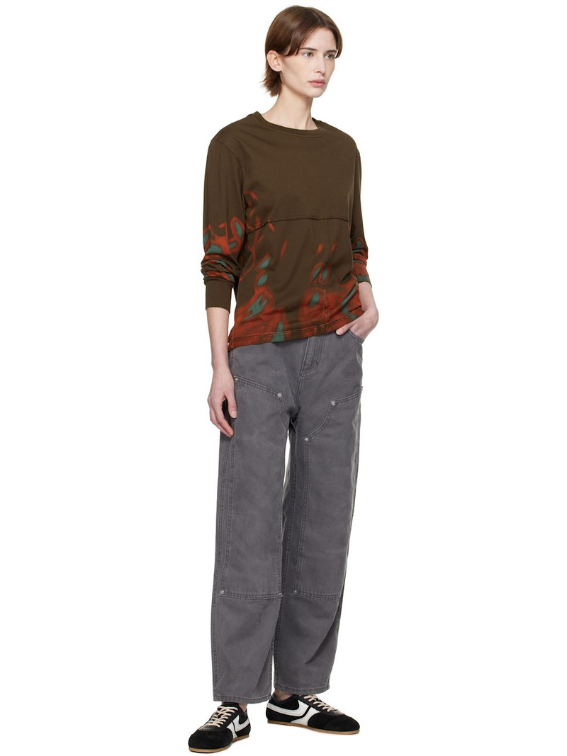 ECKHAUS LATTA Brown Lapped Long Sleeve T-shirt outlook