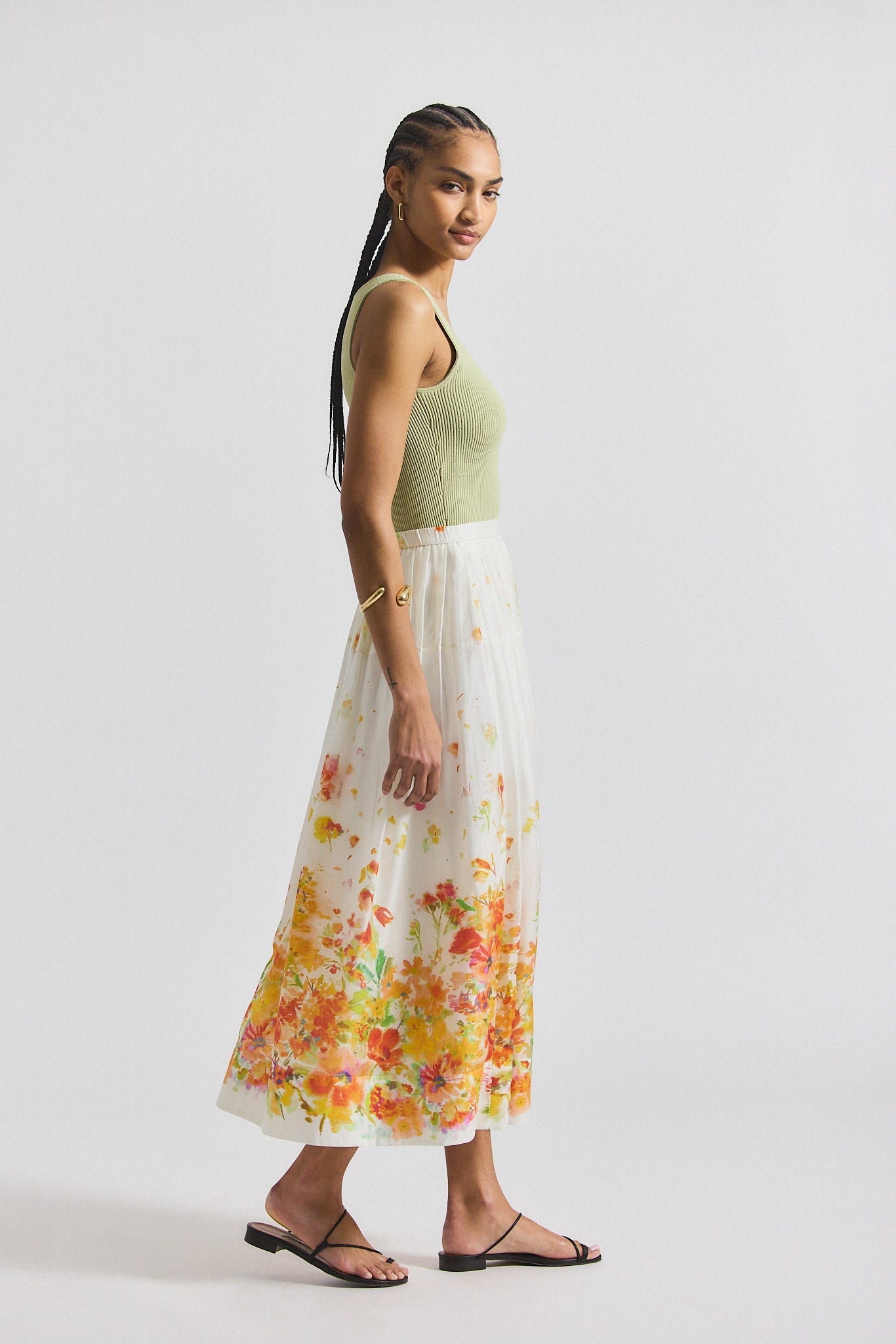 ALEXIA ORGANZA PLEATED MAXI SKIRT - 4