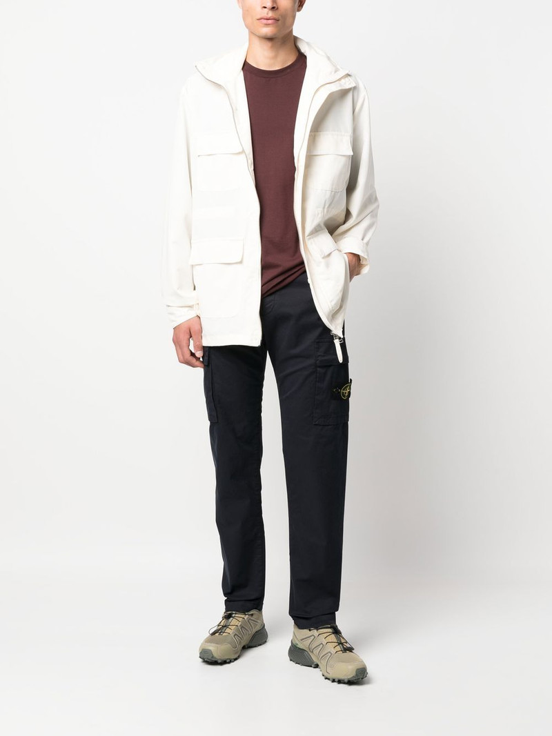 Stone Island logo-patch straight-leg trousers outlook