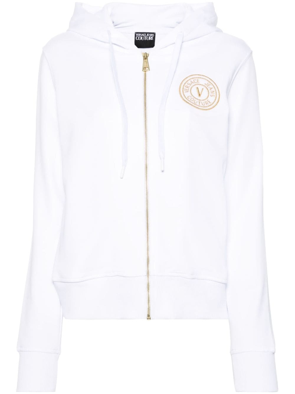 logo-embroidered zip-up hoodie - 1
