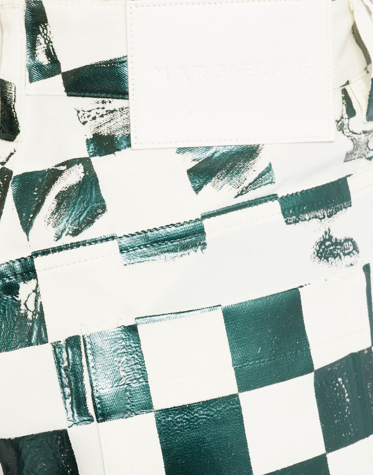 Mylar check print five-pocket pants - 6