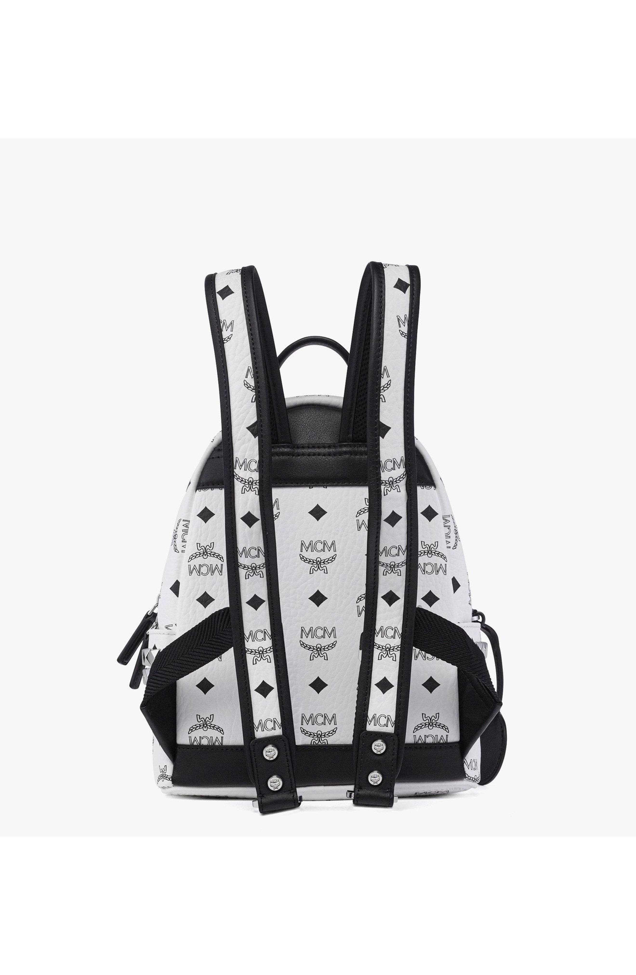 Mini MCM x SNIPES Stark Side Studs Backpack in Visetos in White at Nordstrom - 4