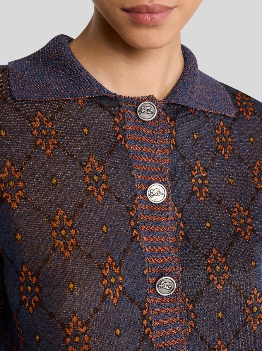 CARDIGAN WITH TIE-STYLE MOTIF - 3
