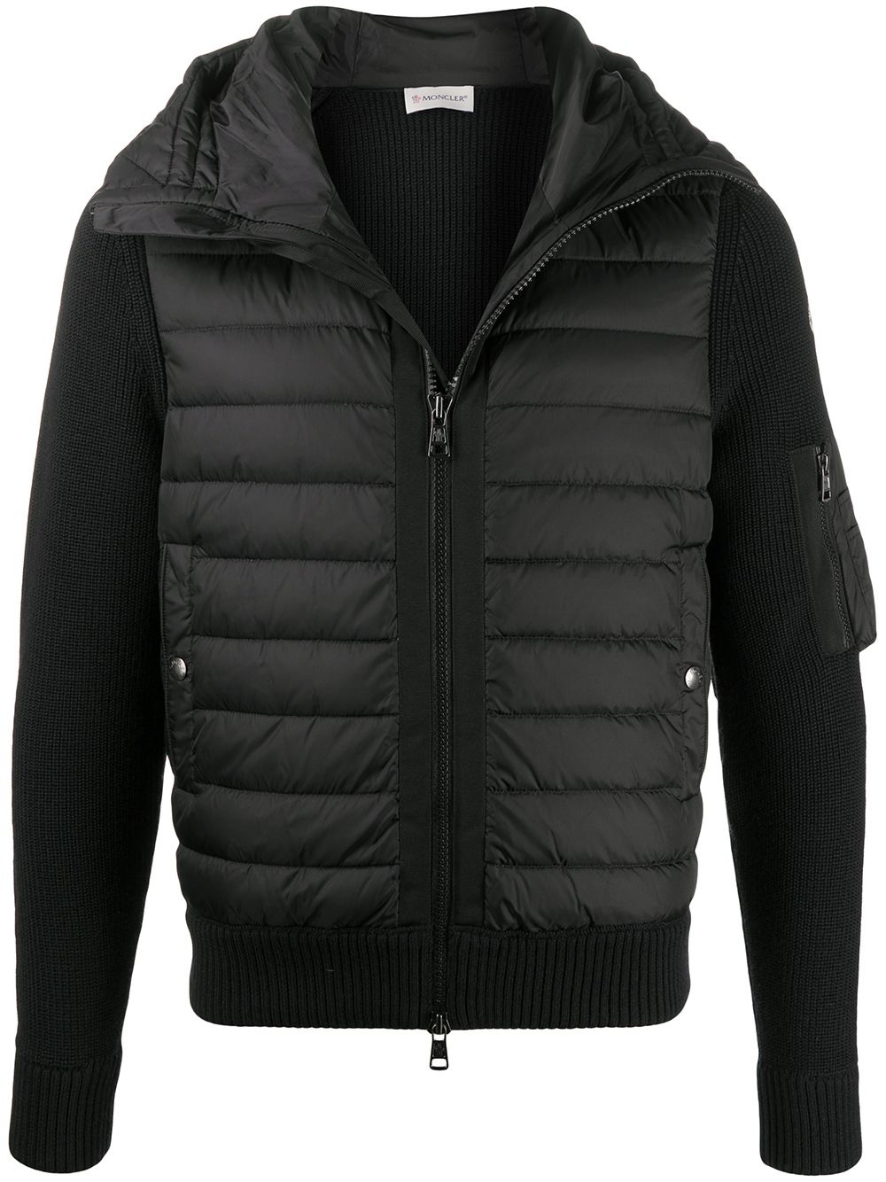 padded-front hooded jacket - 1