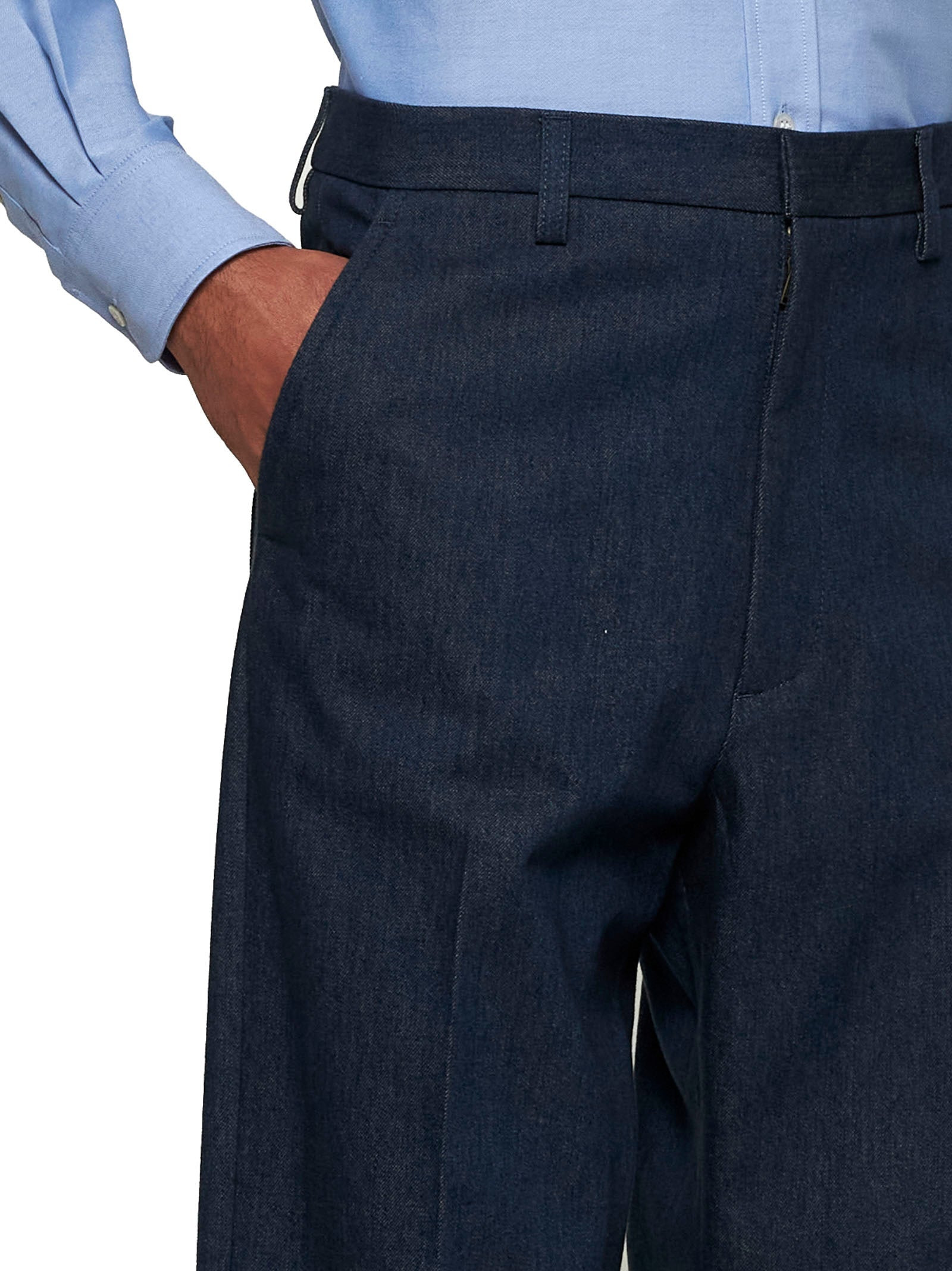 Valentino Men Blue Denim Straight Trousers - 5