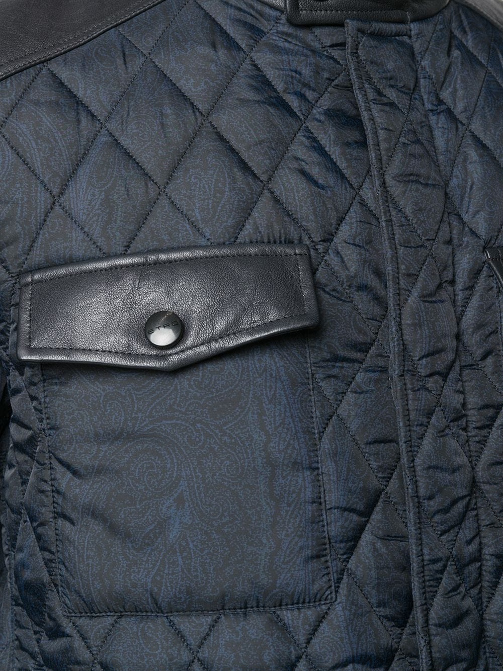 quilted single-breasted coat - 5