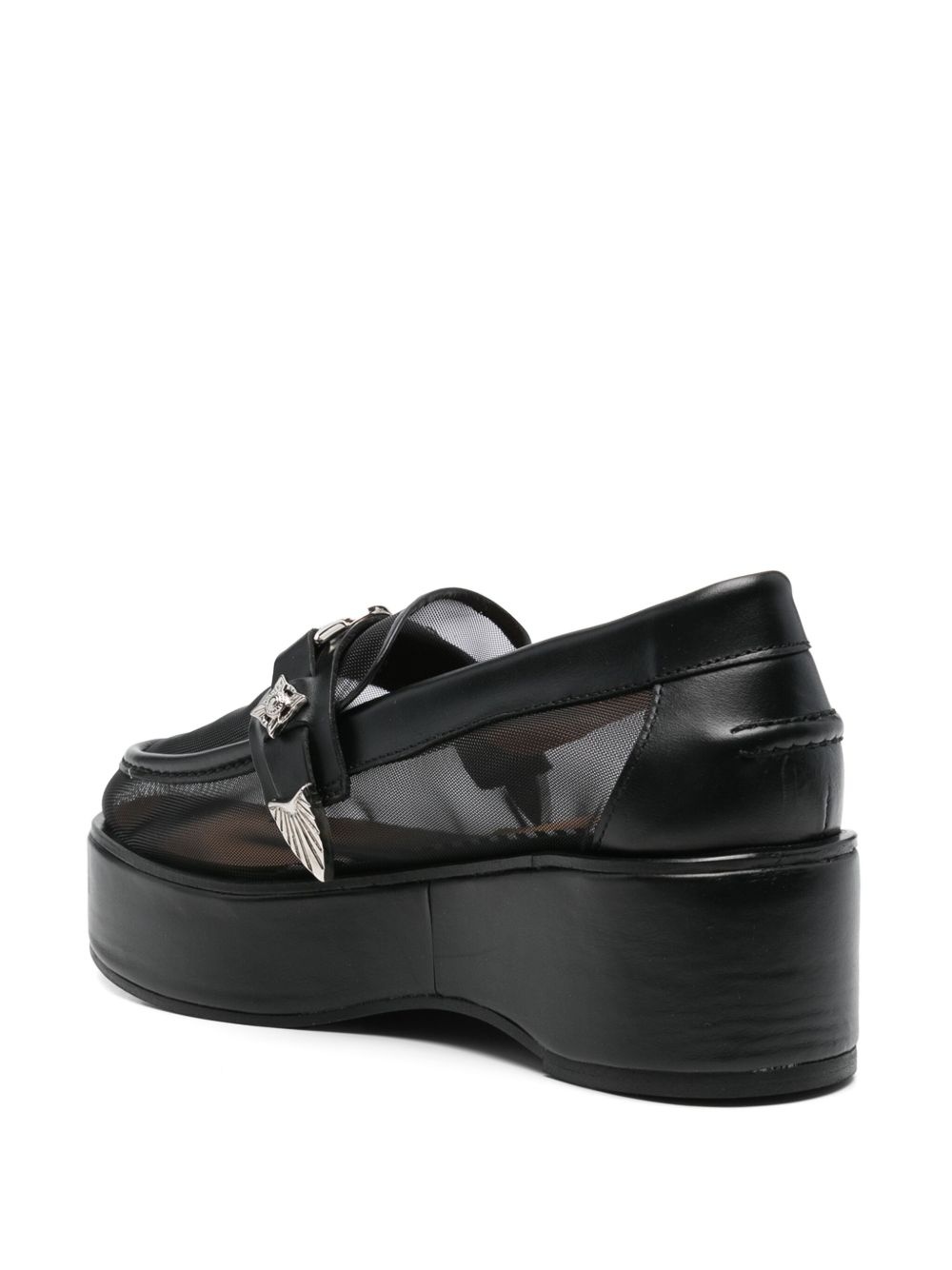 55mm leather heeled loafers - 3