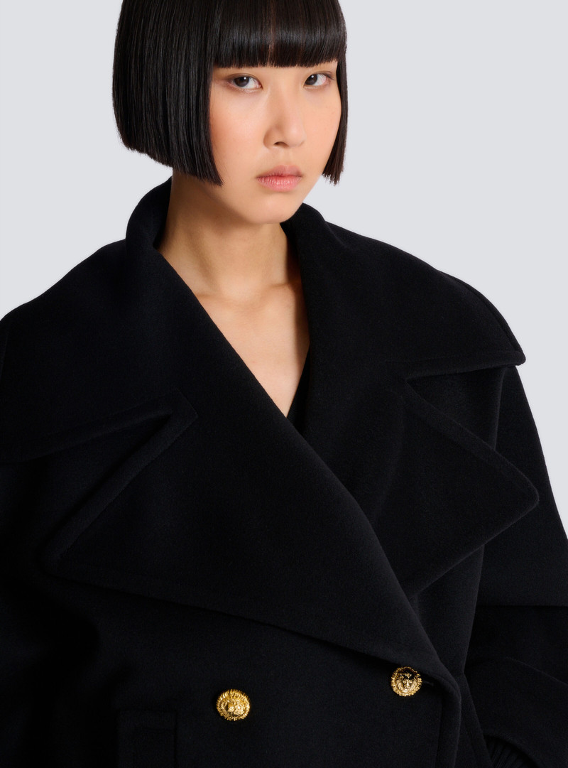 Wool 4-buttons pea coat 7
