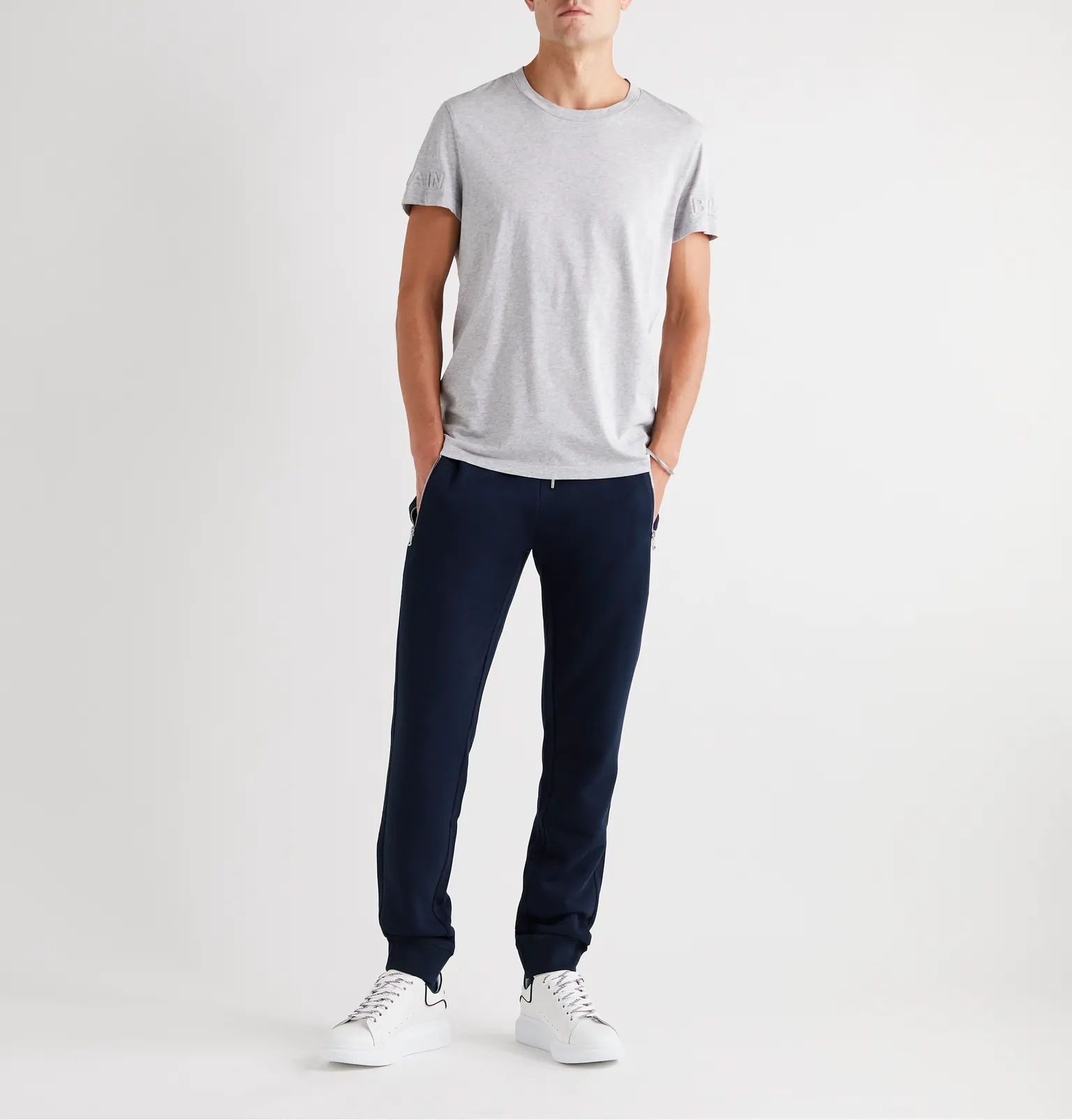 Tapered Logo-Print Loopback Cotton-Jersey Sweatpants - 2