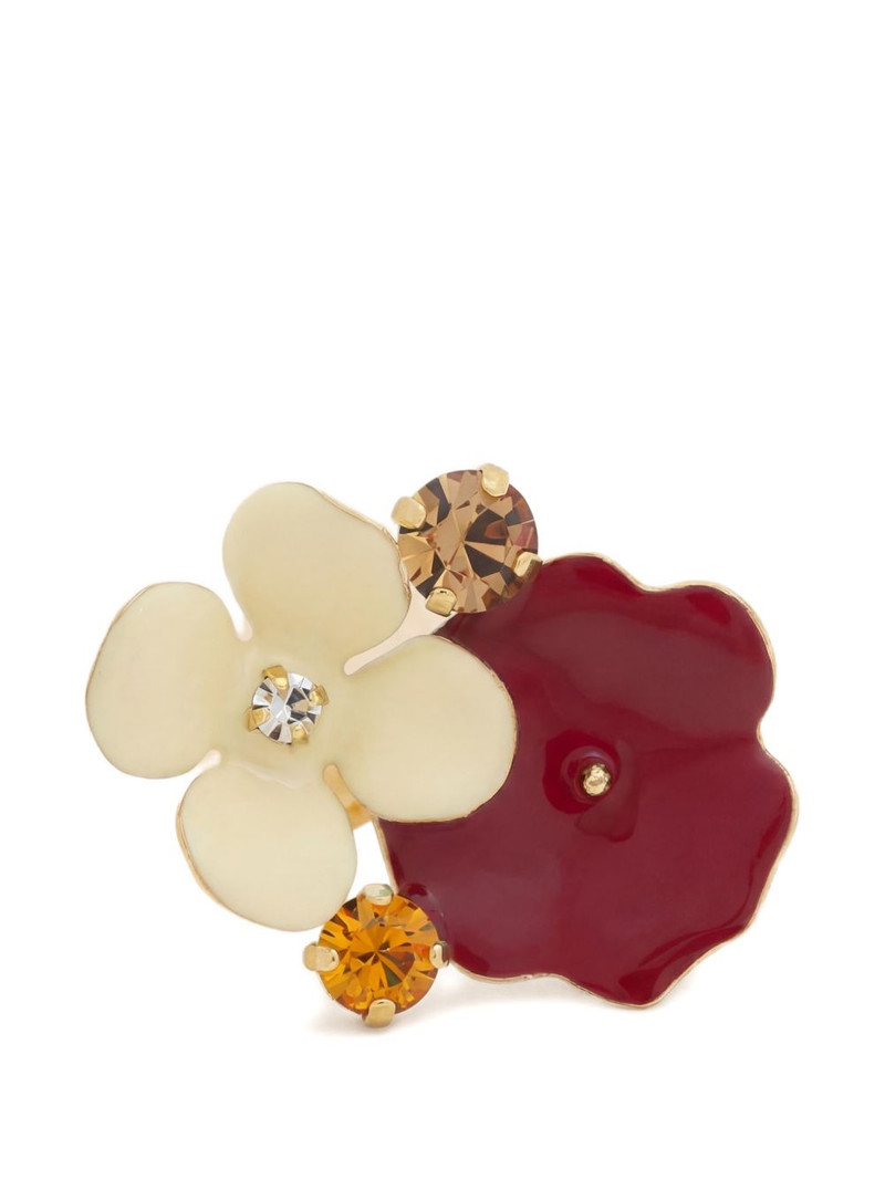 brightly coloured flower rhinestone ring 1