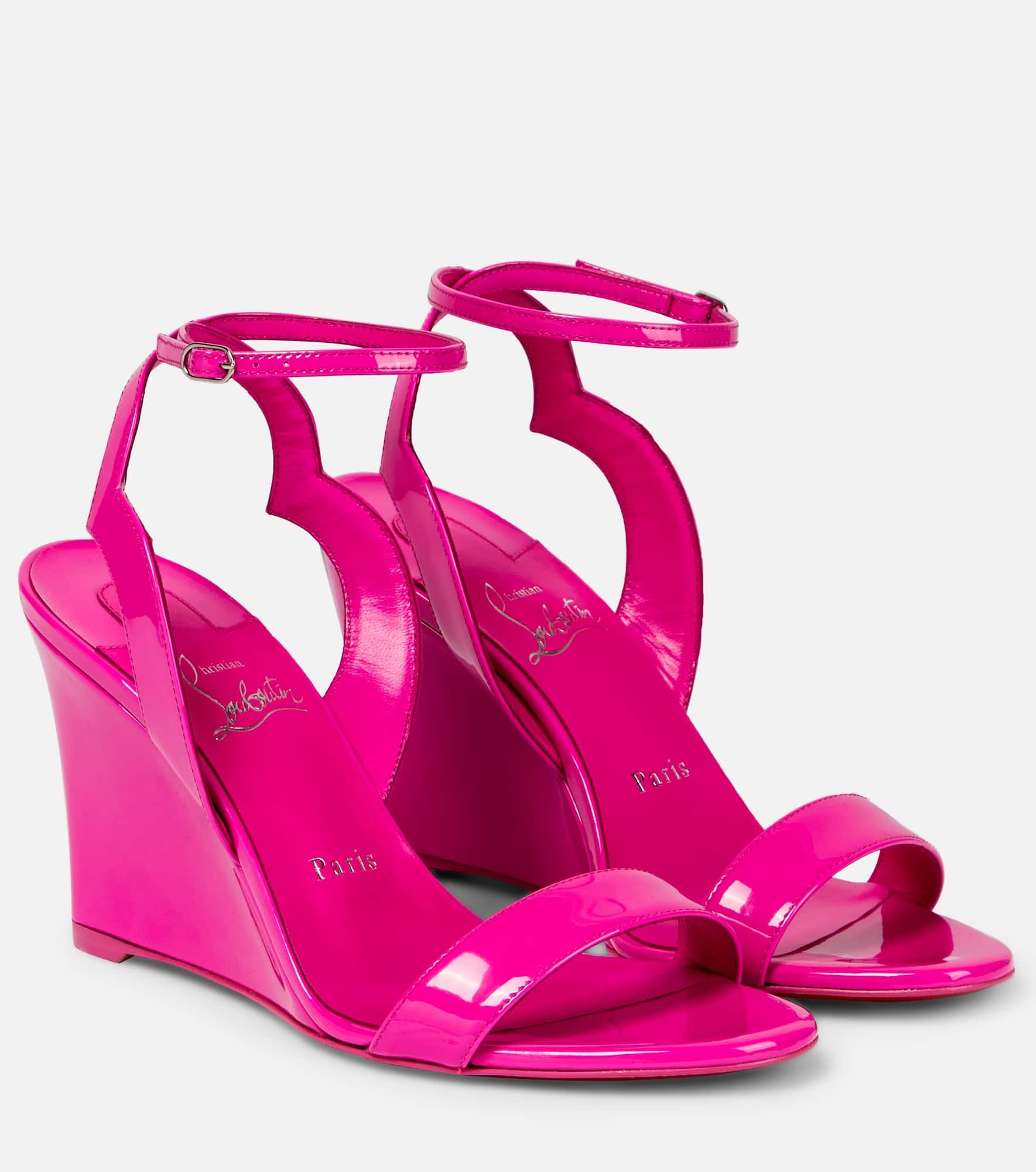 Patent leather wedge sandals - 1