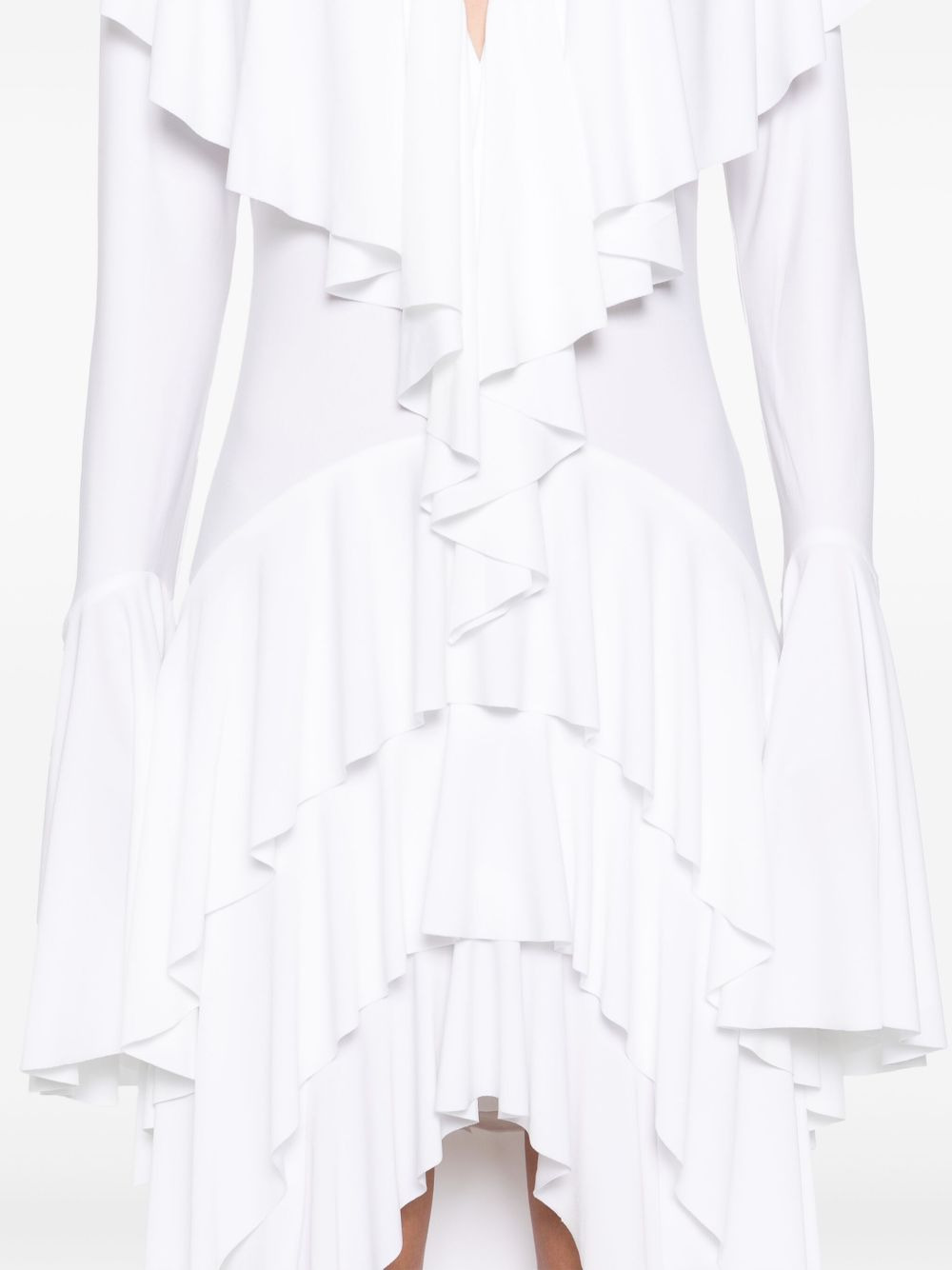 asymmetric long-sleeve dress - 5