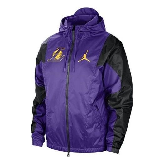 Nike Los Angeles Lakers Courtside Statement Jordan NBA Jacket 'Purple Black' DR2447-504 - 1