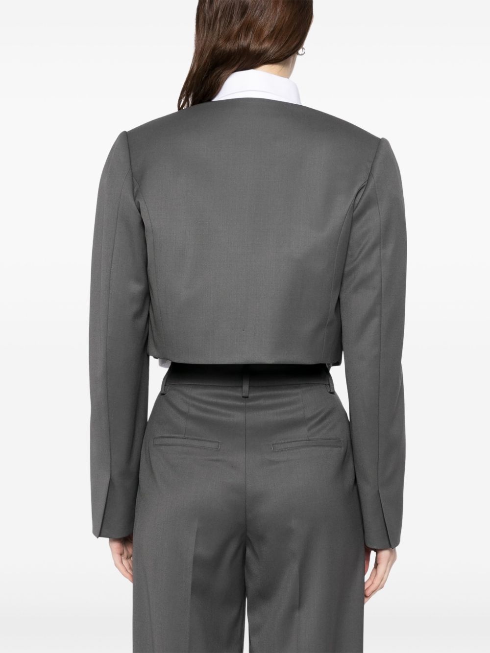 collarless jacket - 4