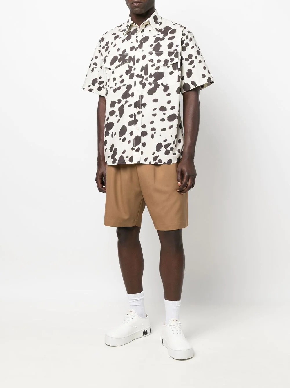 spot-print short-sleeve shirt - 2