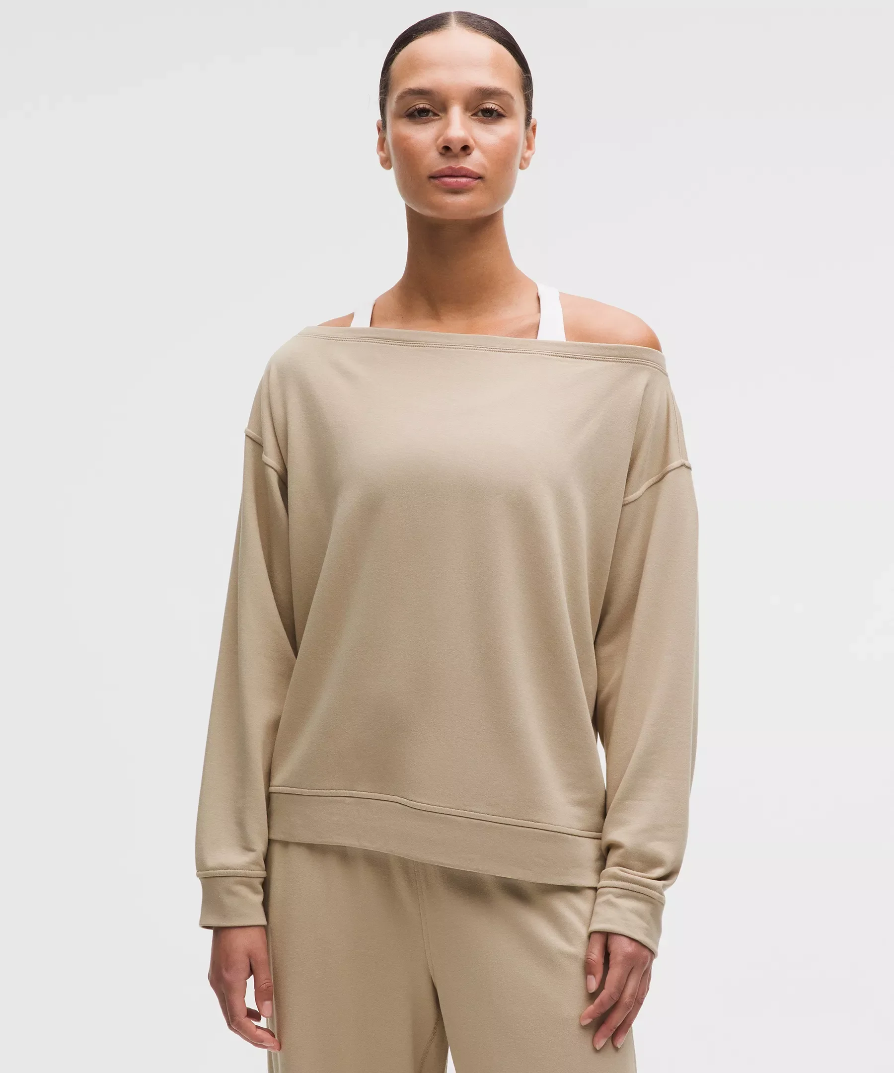 BeCalm Oversized Boatneck Long-Sleeve Shirt - 1