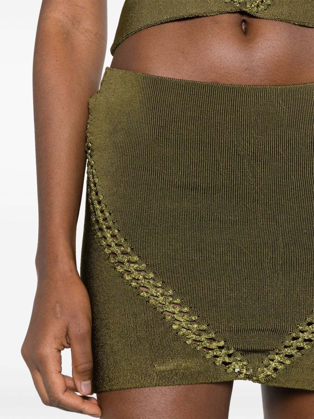 braid-detail ribbed miniskirt - 5