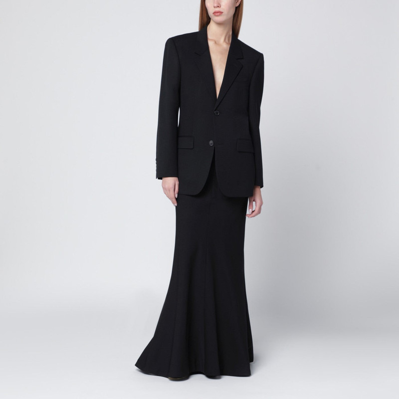 BALENCIAGA Black long wool skirt outlook