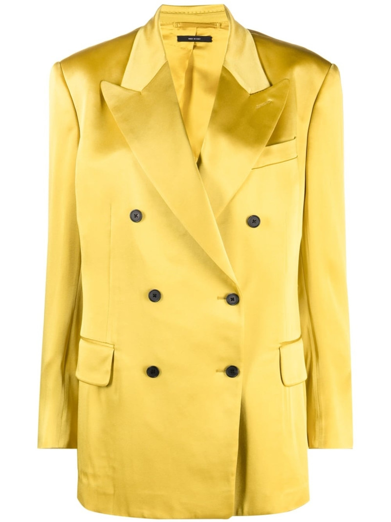 double-breasted satin blazer 1