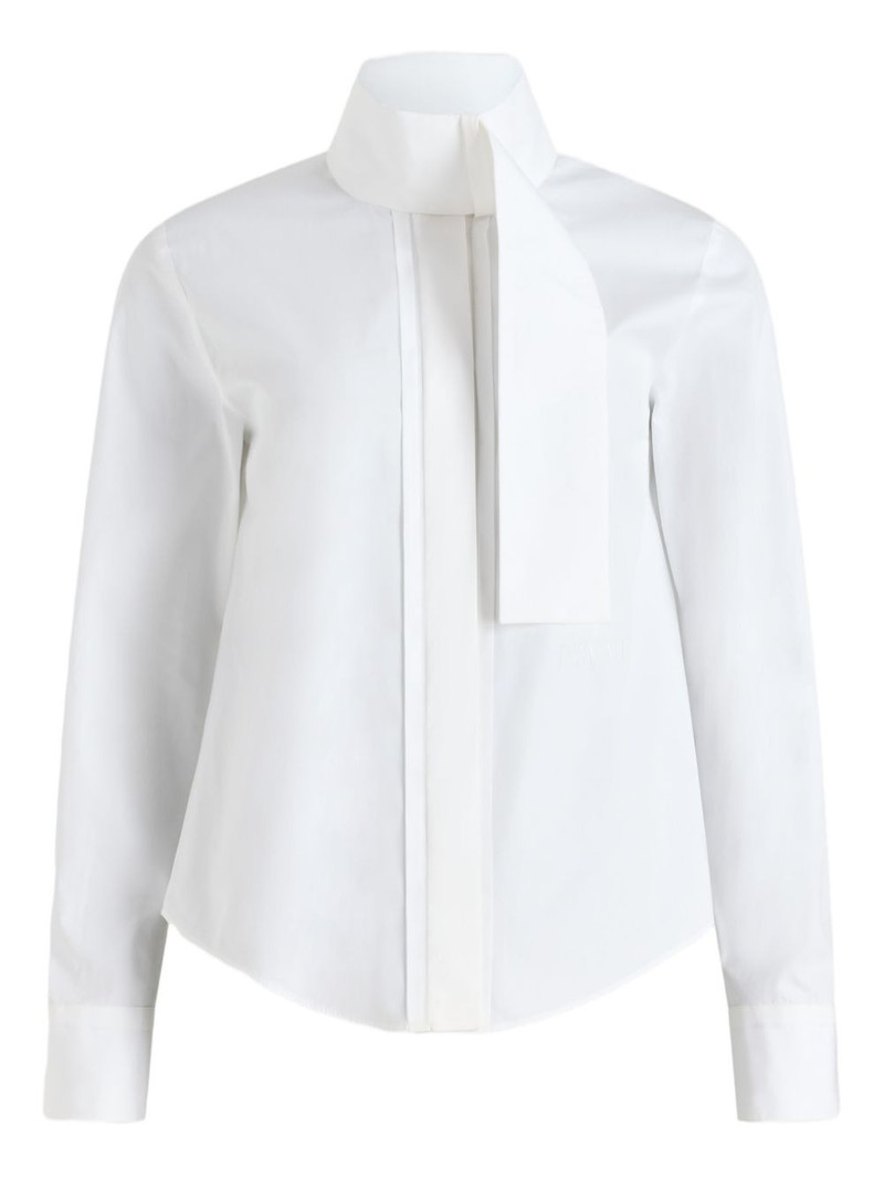 PATOU의 ASCOT COLLAR BLOUSE는 옷장에 세련된 추가입니다. 고급스러운 mate 1