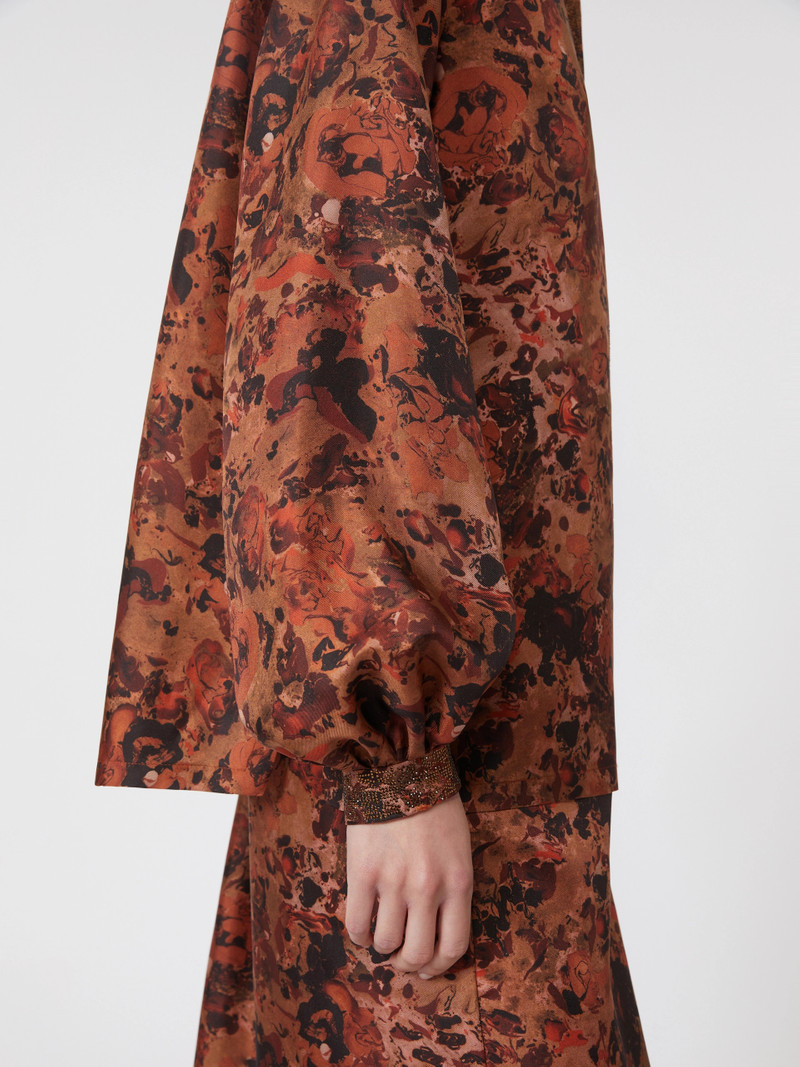 LUSSO Relaxed-fit printed silk shirt - TERRA COTTA 5