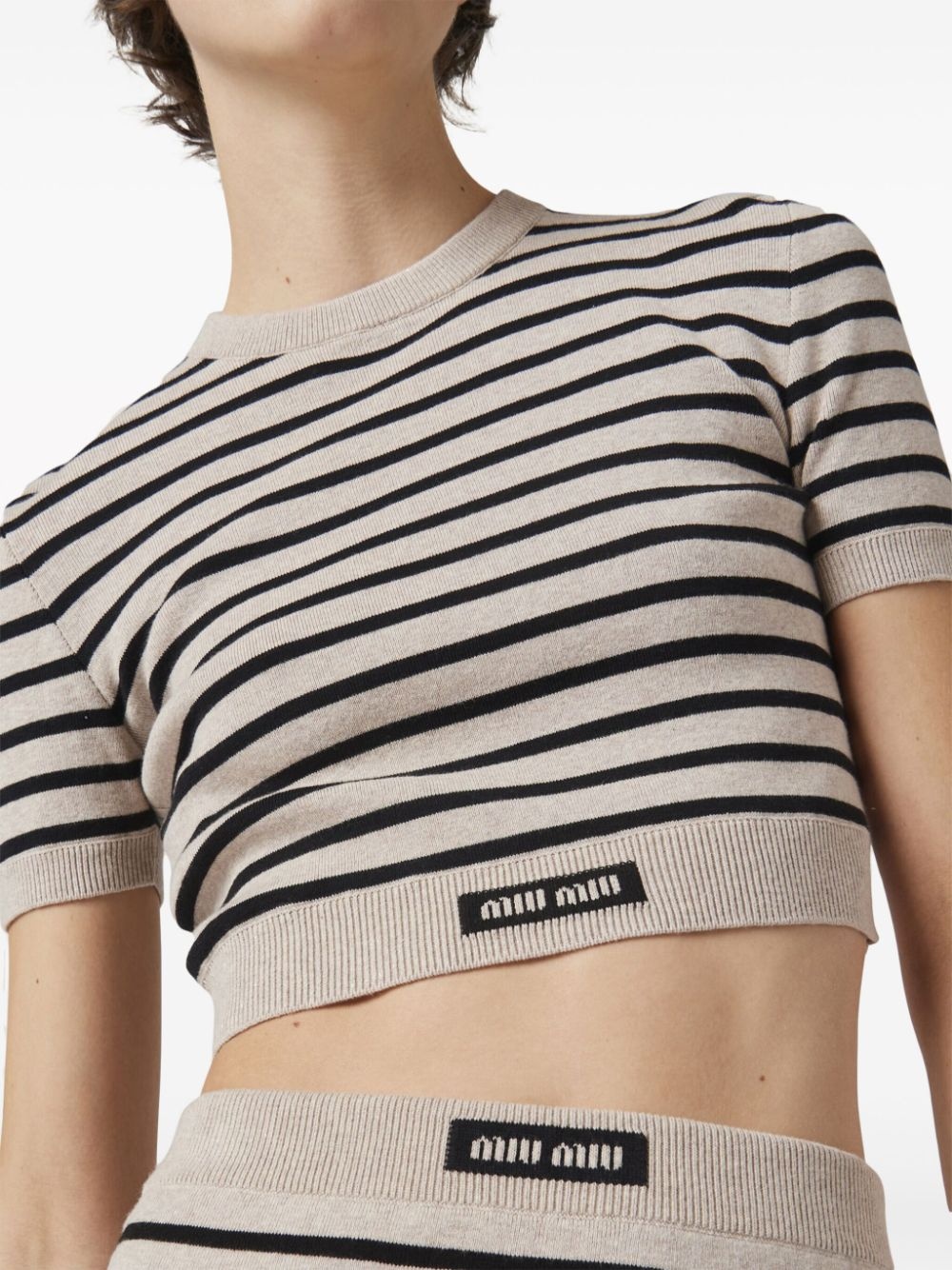striped short-sleeve jumper - 5