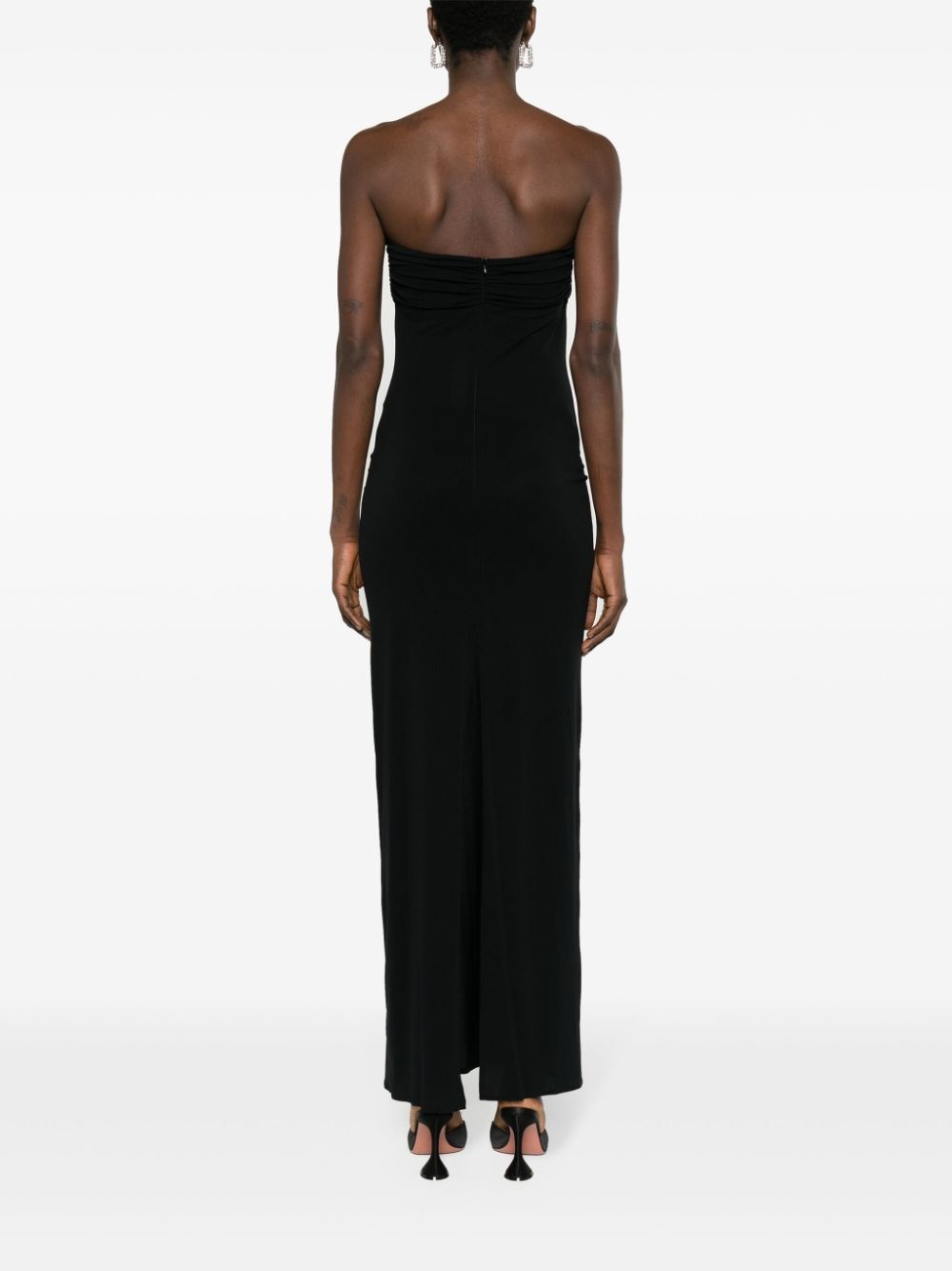 floral-appliquÃ© strapless maxi dress - 4
