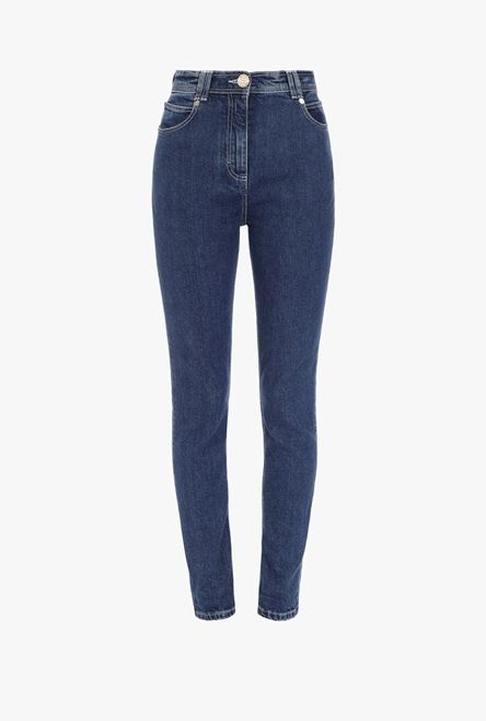 Skinny high-waisted light blue jeans - 1