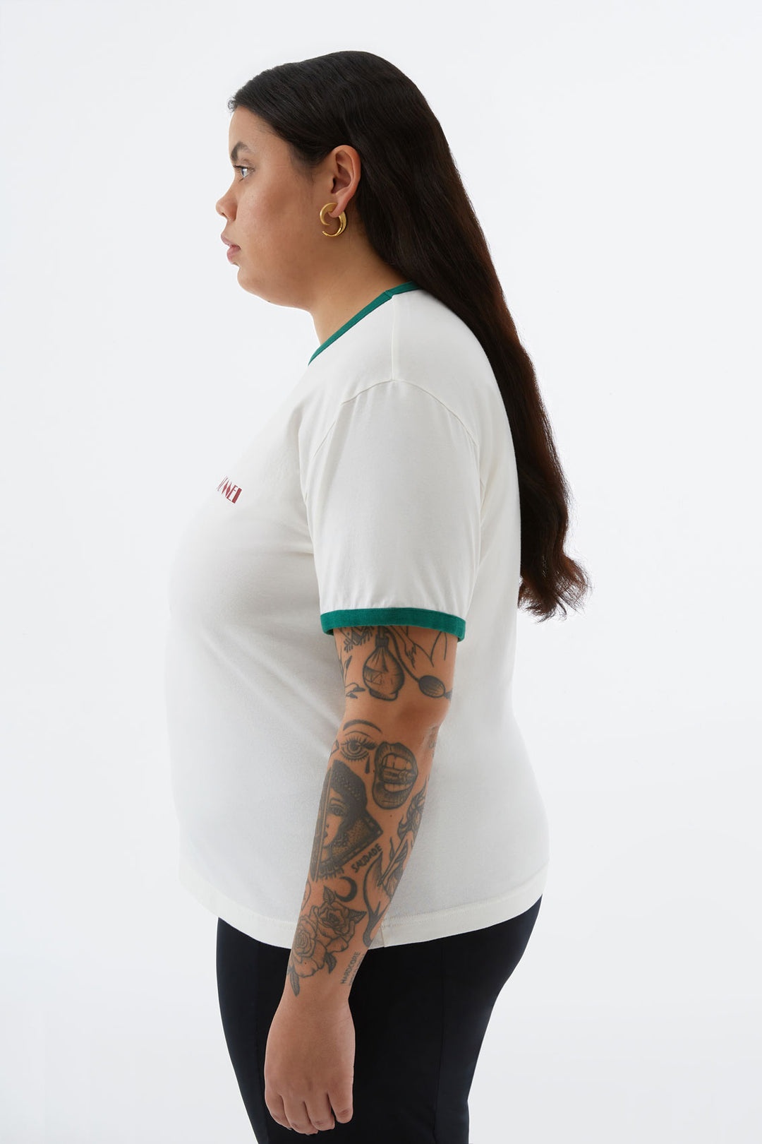 WHITE T-SHIRT WITH BORDEAUX MINI LOGO - 3