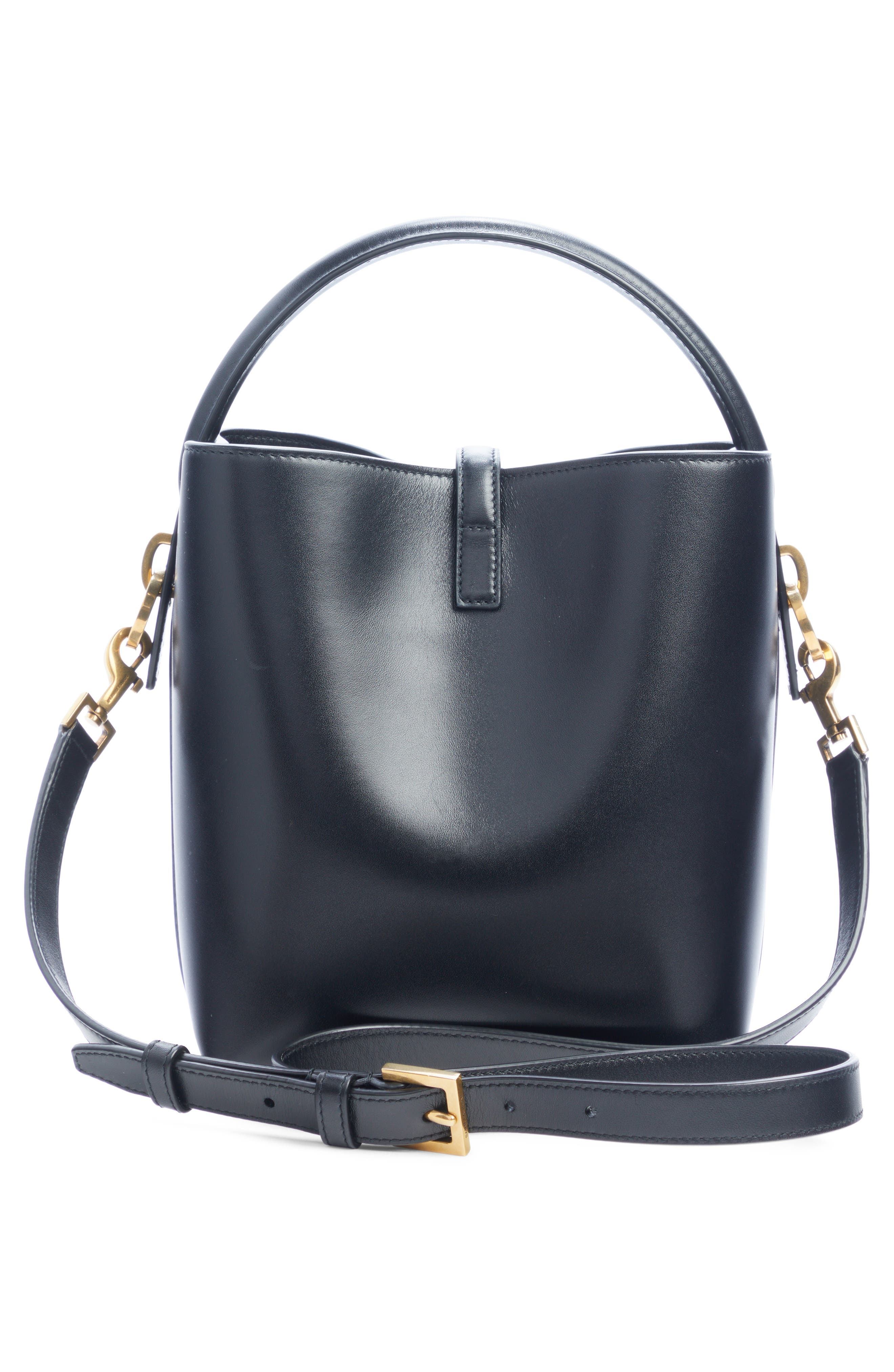 Saint Laurent Le 37 Leather Bucket Bag in Nero at Nordstrom - 4