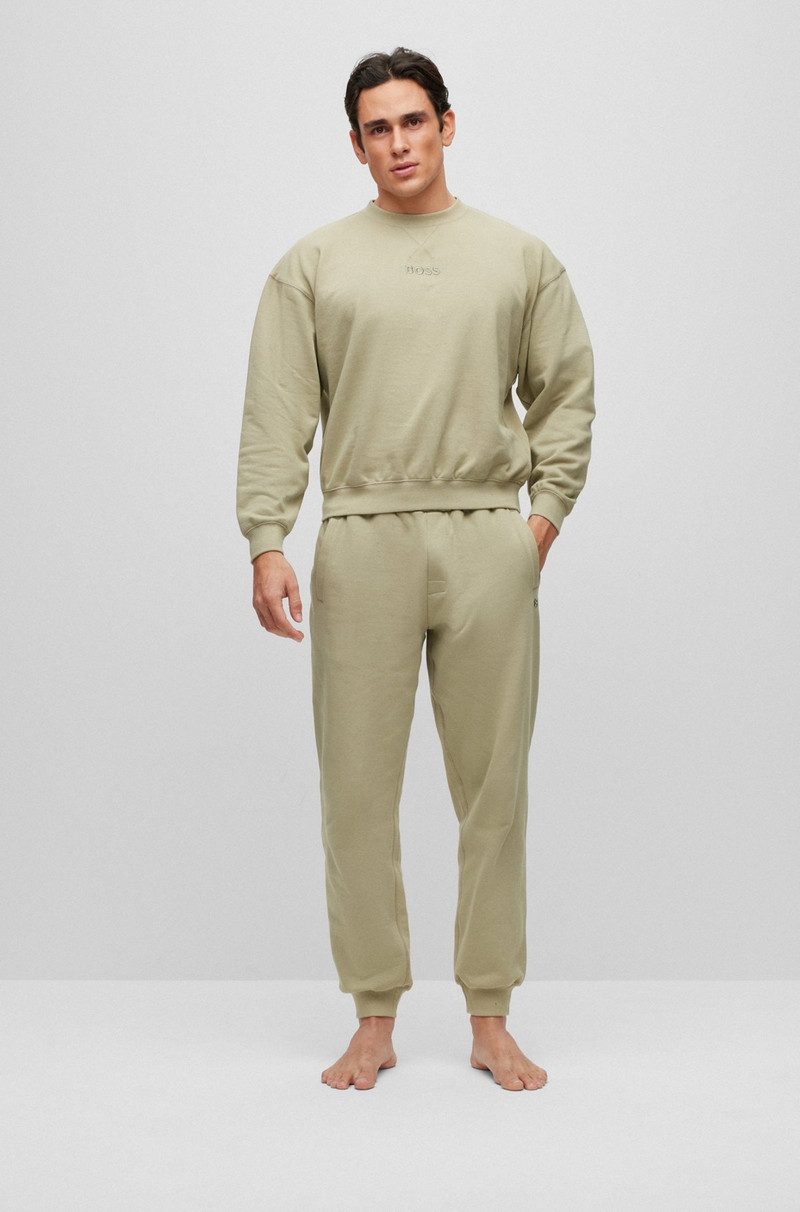 BOSS SUEDE-LOOK PAJAMAS IN COTTON WITH EMBROIDERED LOGOS outlook