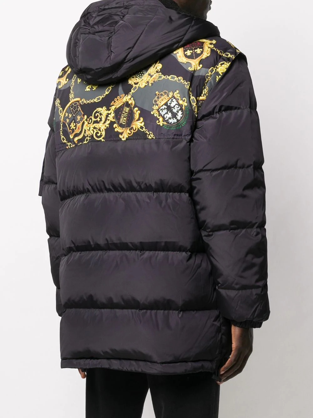 printed zip-up down jacket - 4