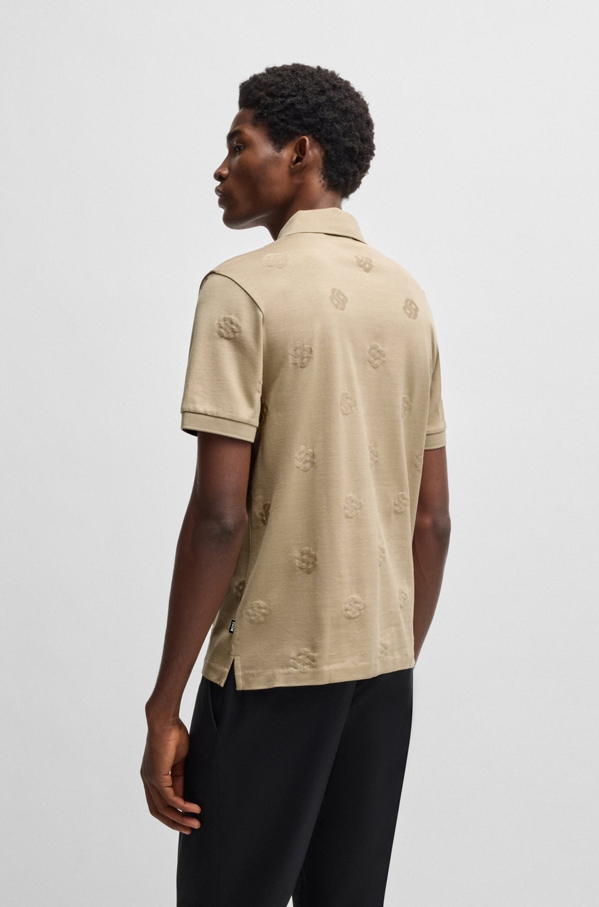 MERCERIZED-COTTON POLO SHIRT WITH DOUBLE B MONOGRAMS - 5
