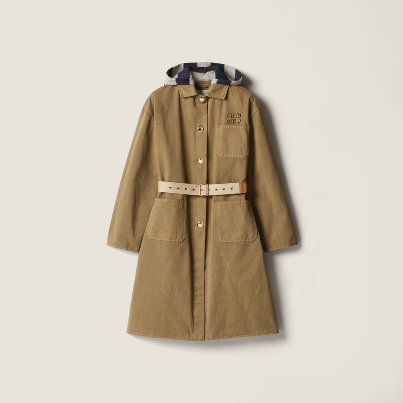 Old gabardine single-breasted coat 1