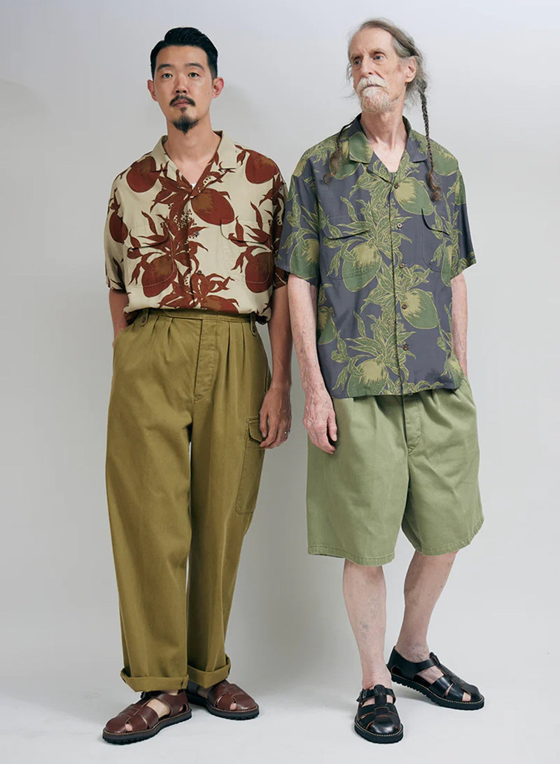 Open Collar Shirt Bihar Mango in Beige 3