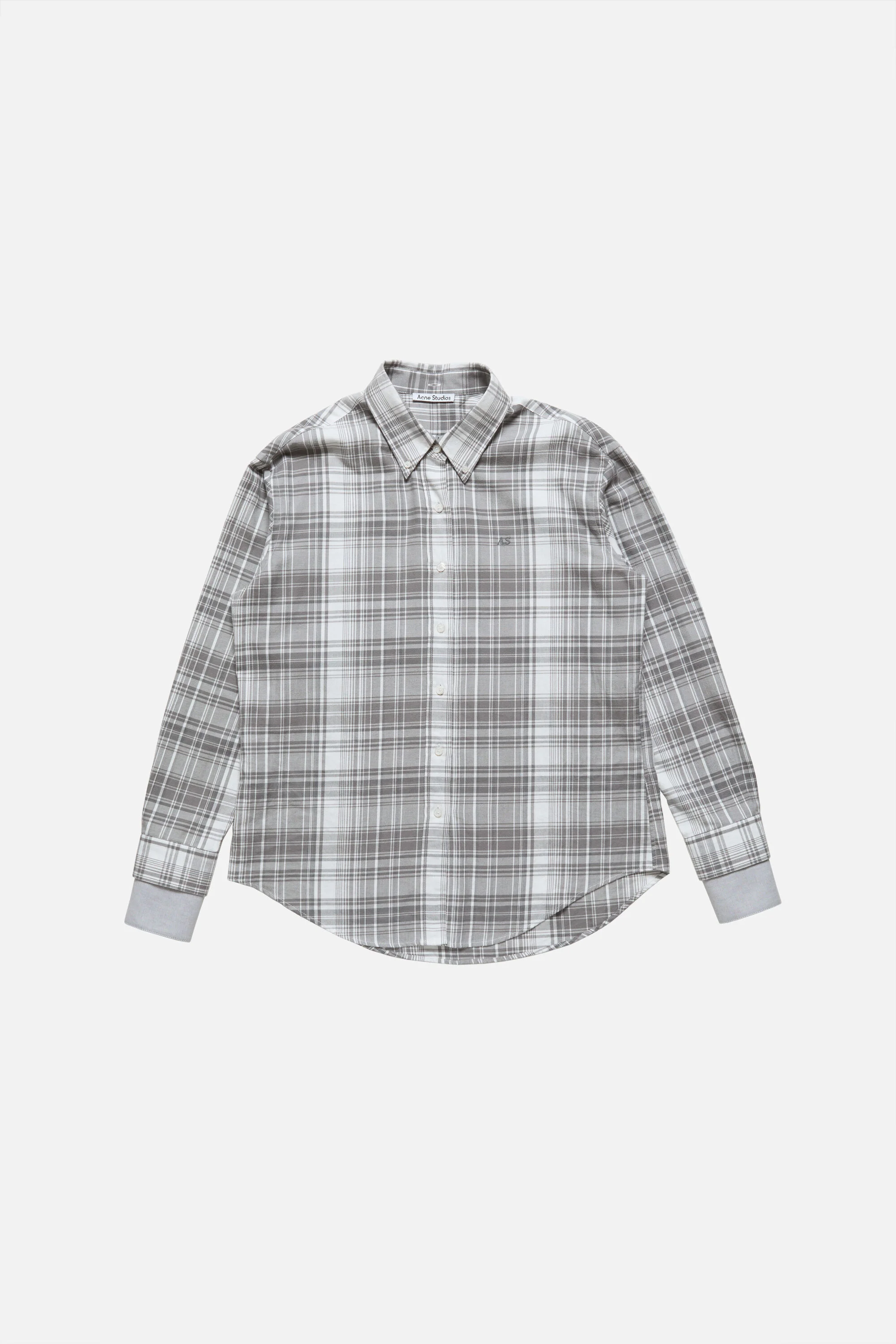 Layered flannel shirt - Black/white - 1