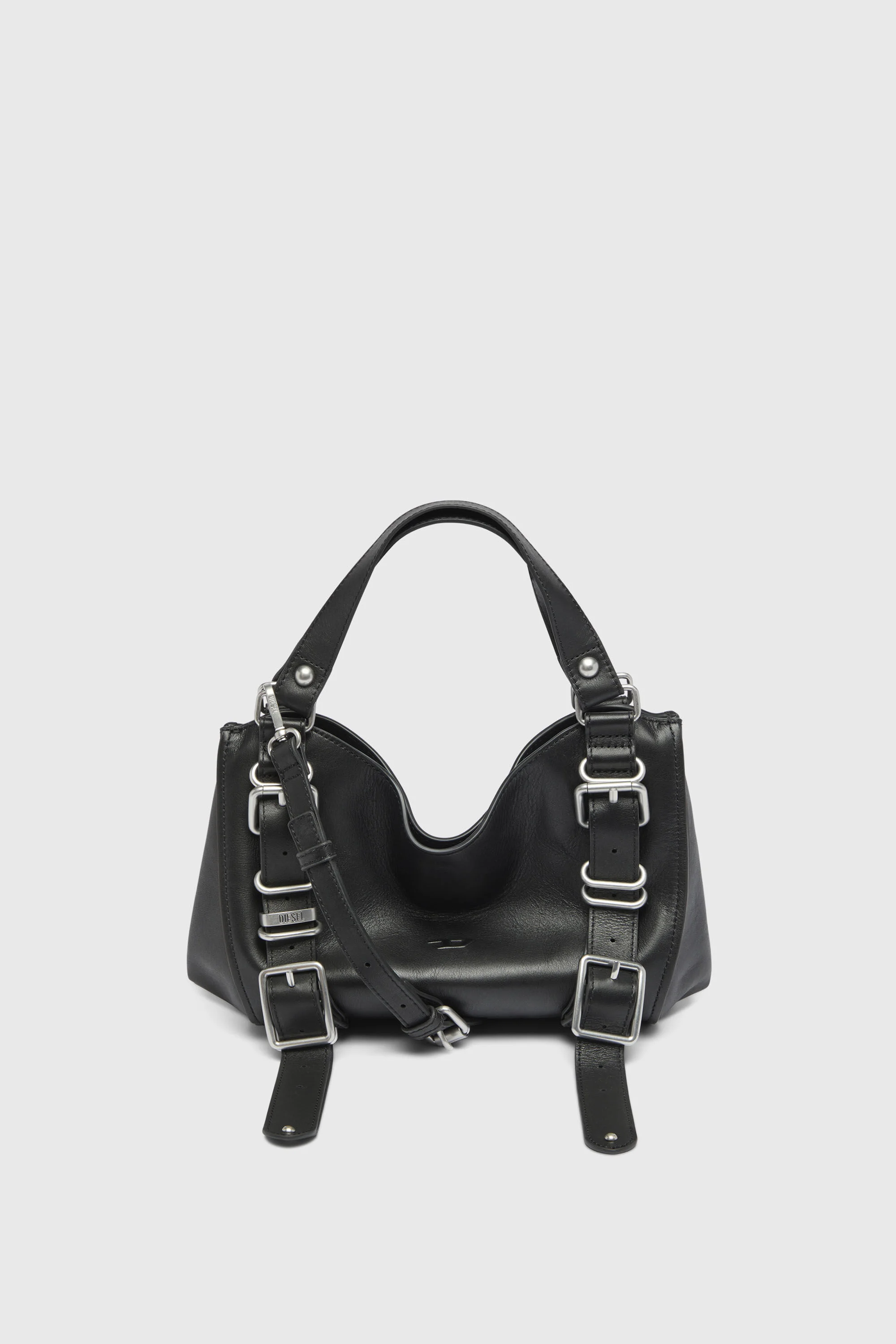 D-ONE-SMALL TOP-HANDLE BAG IN TREATED LEATHER - 1