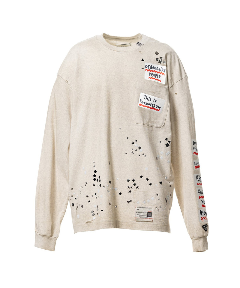 Embellished Sticker Long Sleeve T-shirt 14