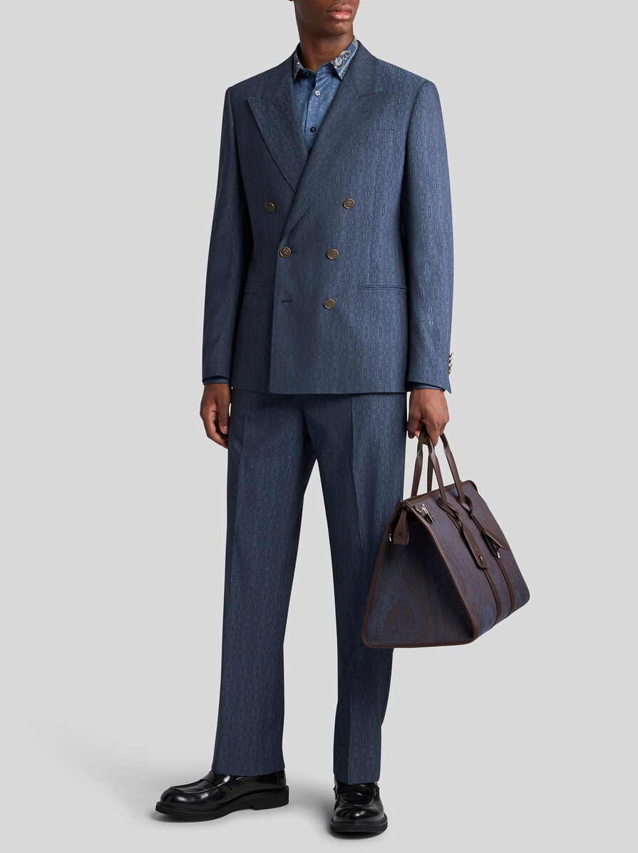 WOOL JACQUARD TROUSERS - 4