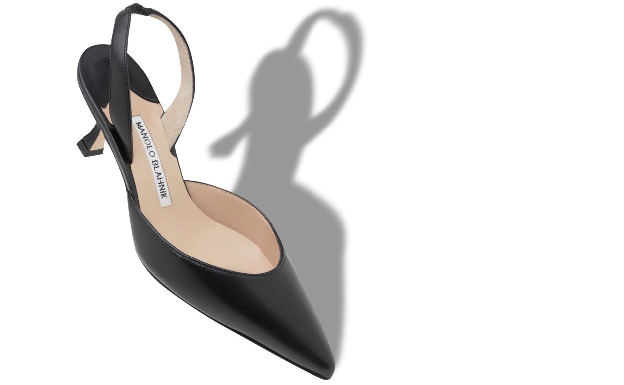 Black Nappa Leather Slingback Pumps - 2