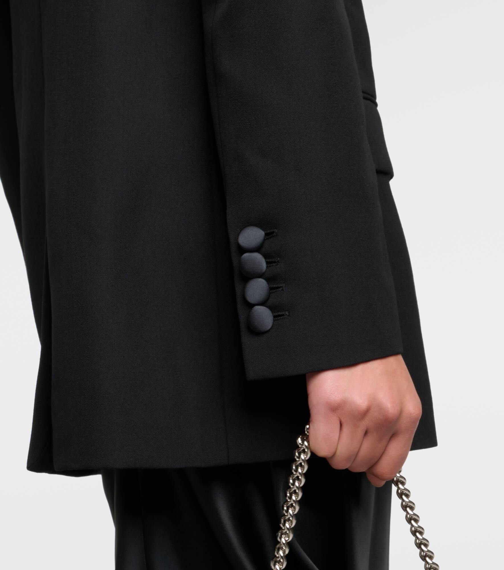 Double-breasted wool tuxedo jacket - 6